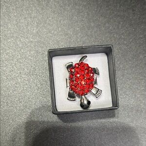Elegant Red Turtle adjustable ring